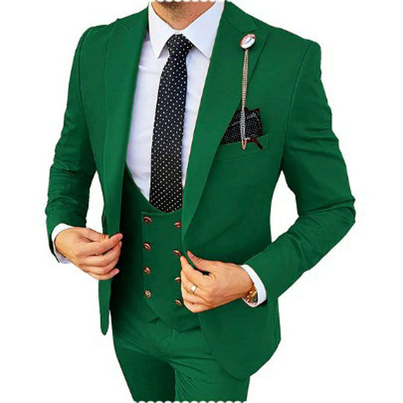 Ensemble de combinaisons, ensemble de costume veste pour homme  masculines croisées  Nouveau costume tendance  à double serviette pour hommes de danse d'hôte