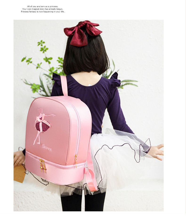 Nouveau sac à dos pour enfants Sac à dos de danse de ballet pour filles Rangement de chaussures indépendant