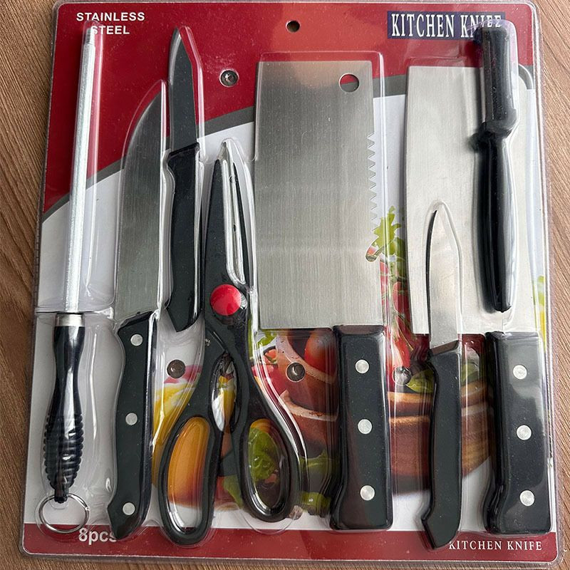 Ensemble de couteaux de cuisine vaisselle à couverture rigide Cadeau de couteaux en huit pièces, Kitchen Knife Combination Set