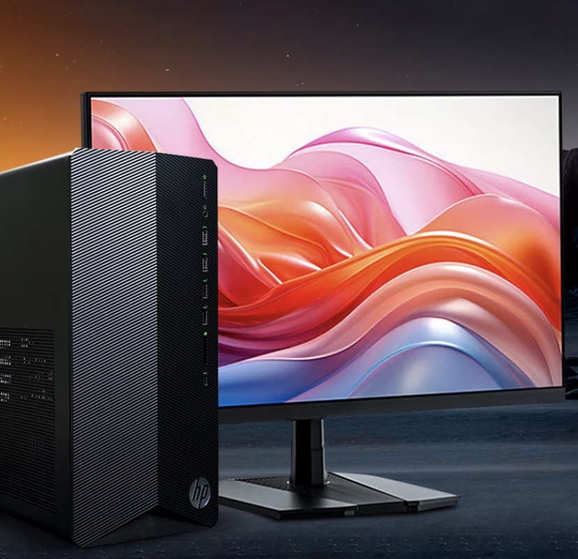 Ordinateur de bureau HP Core i3-10105F/carte graphique dédiée avec un écran 24 pouces