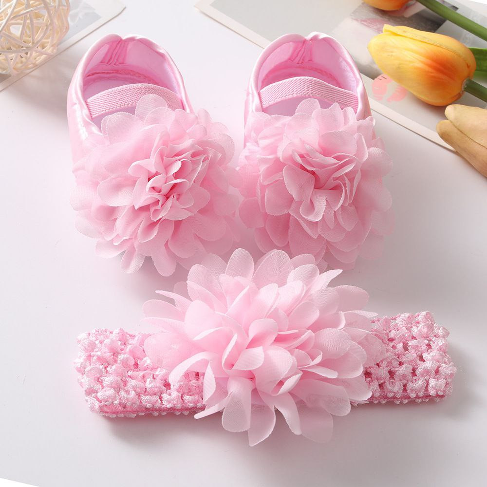 Ensemble de chaussures pour bébé, bandeau, fleurs européennes et américaines, chaussures de princesse mignonnes, pour 0-3-6-9-12 mois, nouvelle collection