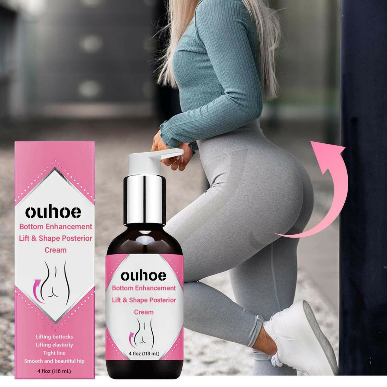 Crème pour le rehaussement des fesses Ouhoe Bottom Enhancement Lift & Shape Posterior Cream.