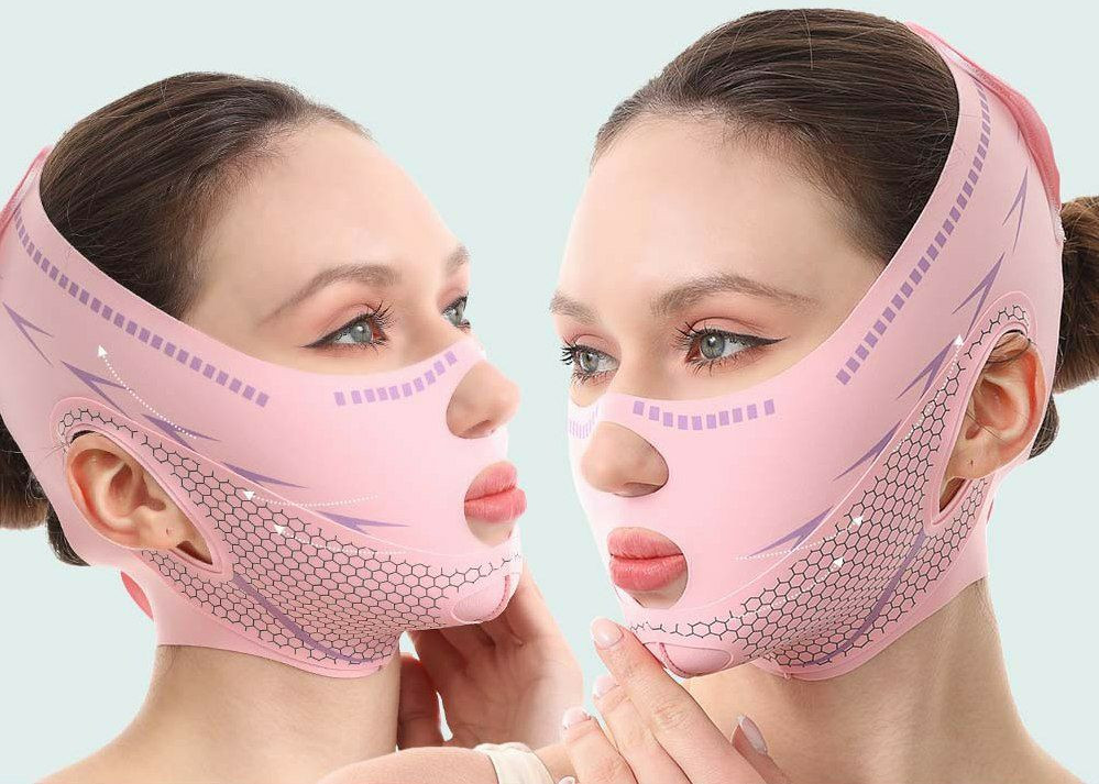 BYFE Shuo masque facial lifting et raffermissement du visage en V bandage de mise en forme anti-affaissement tissu respirant conception antidérapante